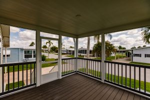 Inside view of a screen room