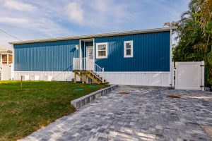 Side view of a house with stairs
