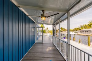 Inside view of a screen room