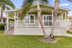 Front view of a house with stairs