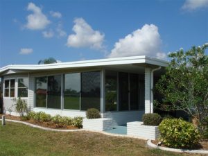 Angled view of a screened room