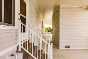 Side close up view of stairs