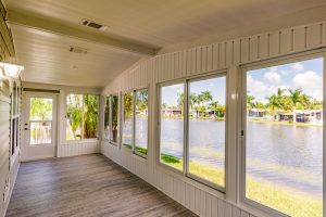 View from inside a screened room