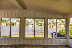 View from inside a screened room
