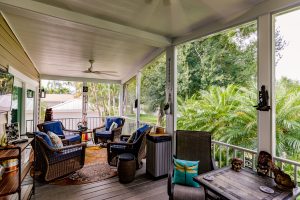 A view inside a screened room