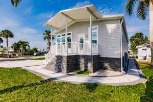 Angled view of a house with stairs