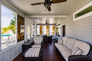 Inside view of a screen room