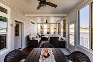 Inside view of a screen room