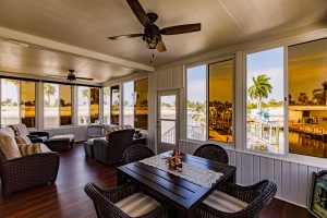 Inside view of a screen room