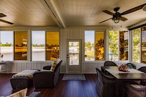 Inside view of a screen room