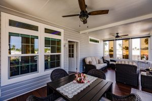 Inside view of a screen room