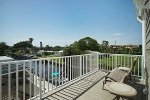 A view of a patio deck