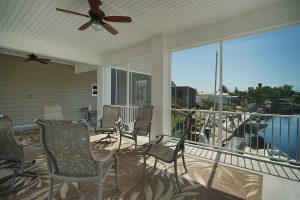 A view inside a screened room
